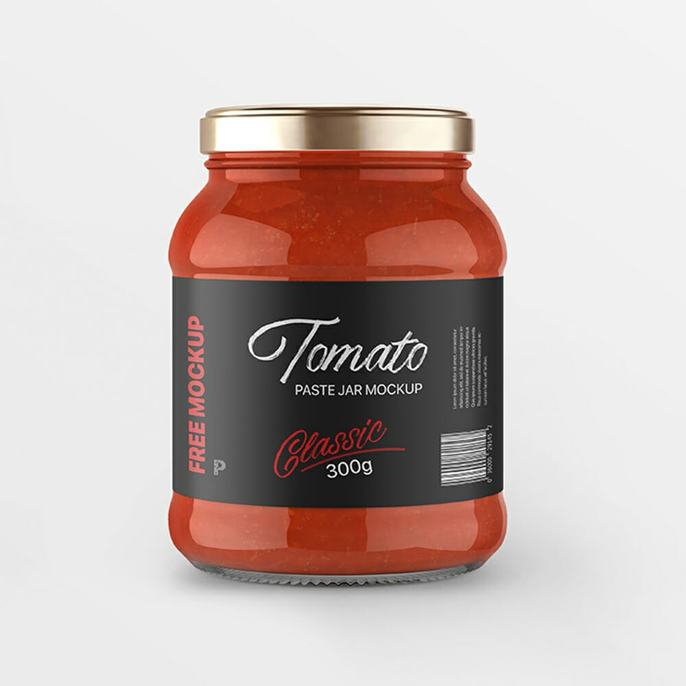 Free Tomato Paste Jar Mockup