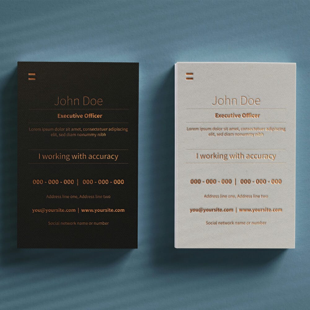 Free Vertical Business Card Mockup