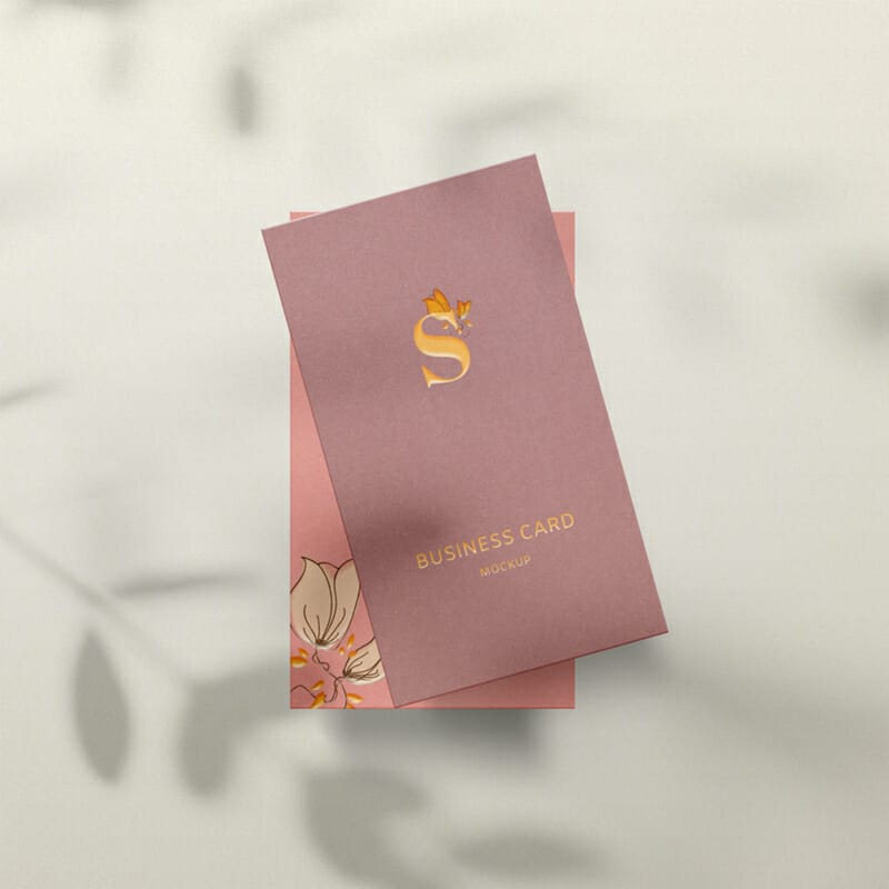 Free Vertical Business Card Mockup