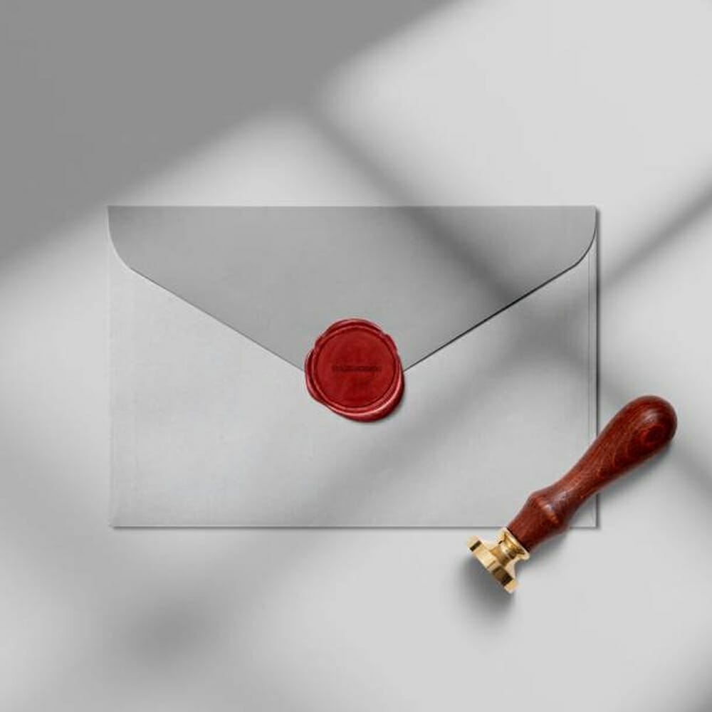 Free Wax Seal Stamp PSD Mockup