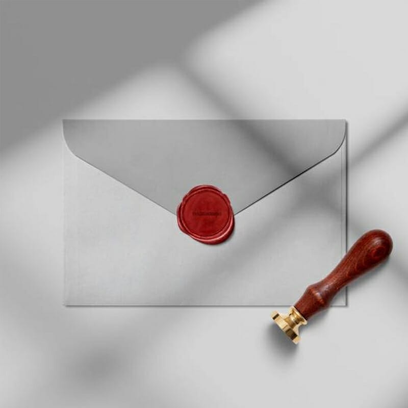 Free Wax Seal Stamp PSD Mockup