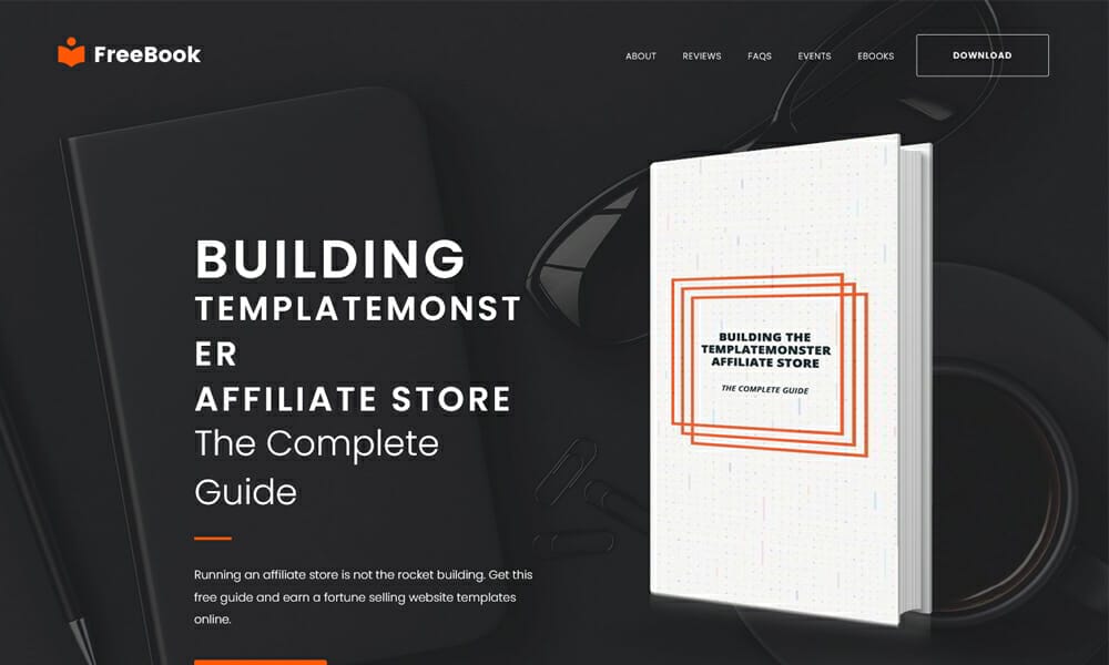 FreeBook - Free E-Book Landing Page WordPress Theme