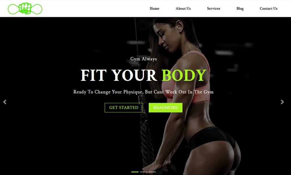 Gym Workout Website Template