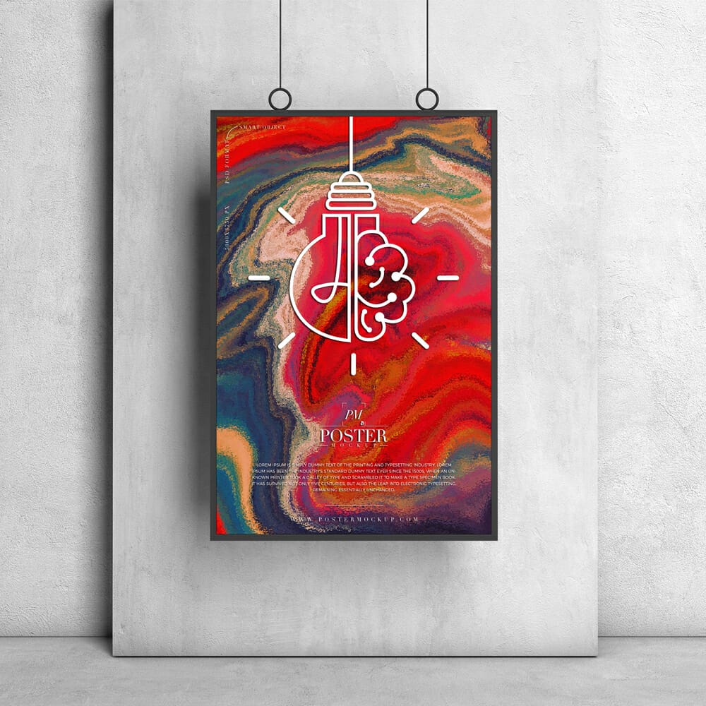 Hanging Frame Poster Mockup