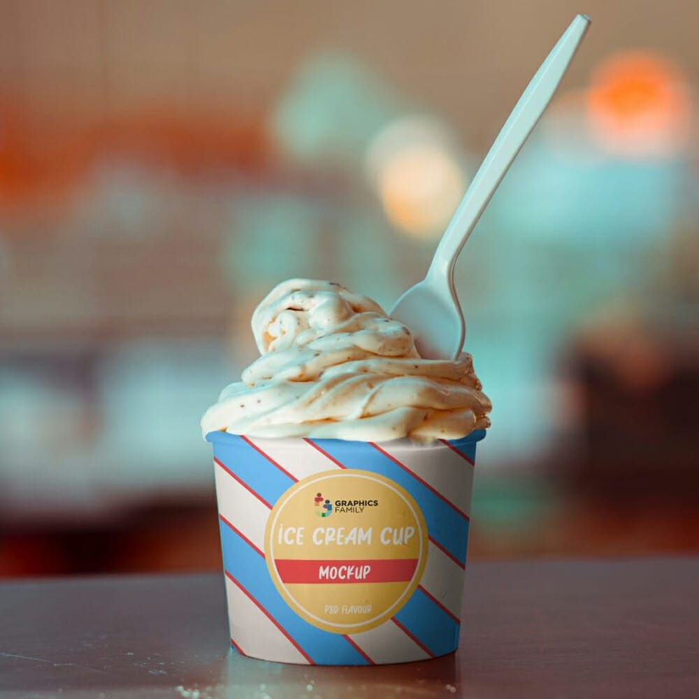 Ice Cream Cup Design Mockup