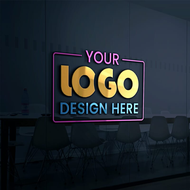 Logo Mockup On Office Glass