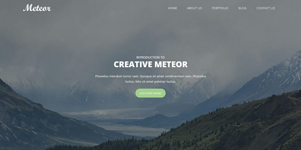 Free Bootstrap Portfolio Templates 55 Meteor