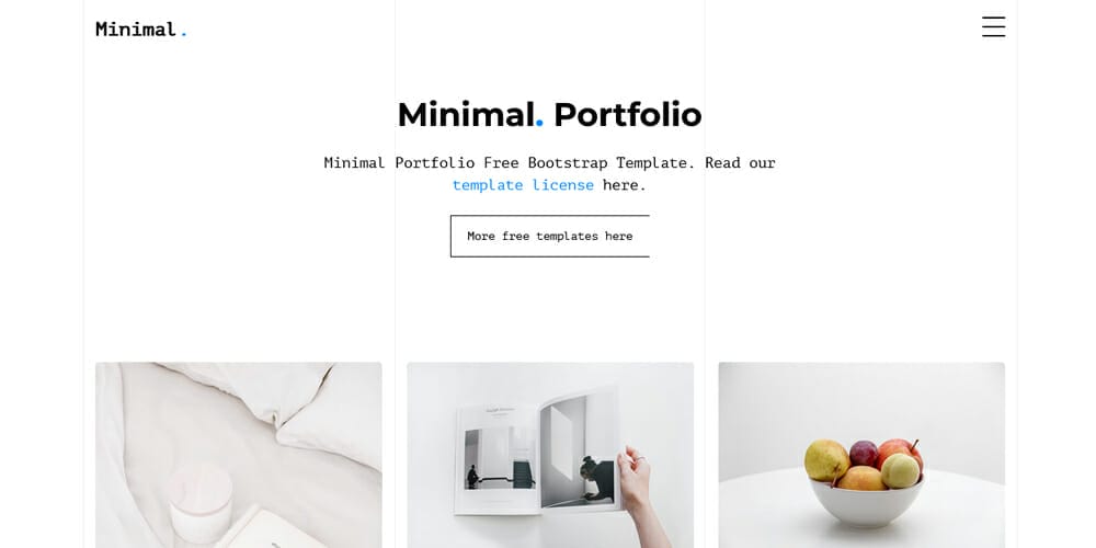 Free Bootstrap Portfolio Templates 24 Minimal Bootstrap Portfolio Template