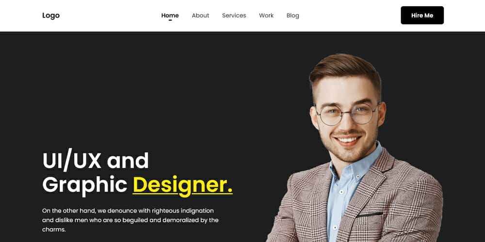Free Bootstrap Portfolio Templates 37 Minimal Personal Portfolio Template