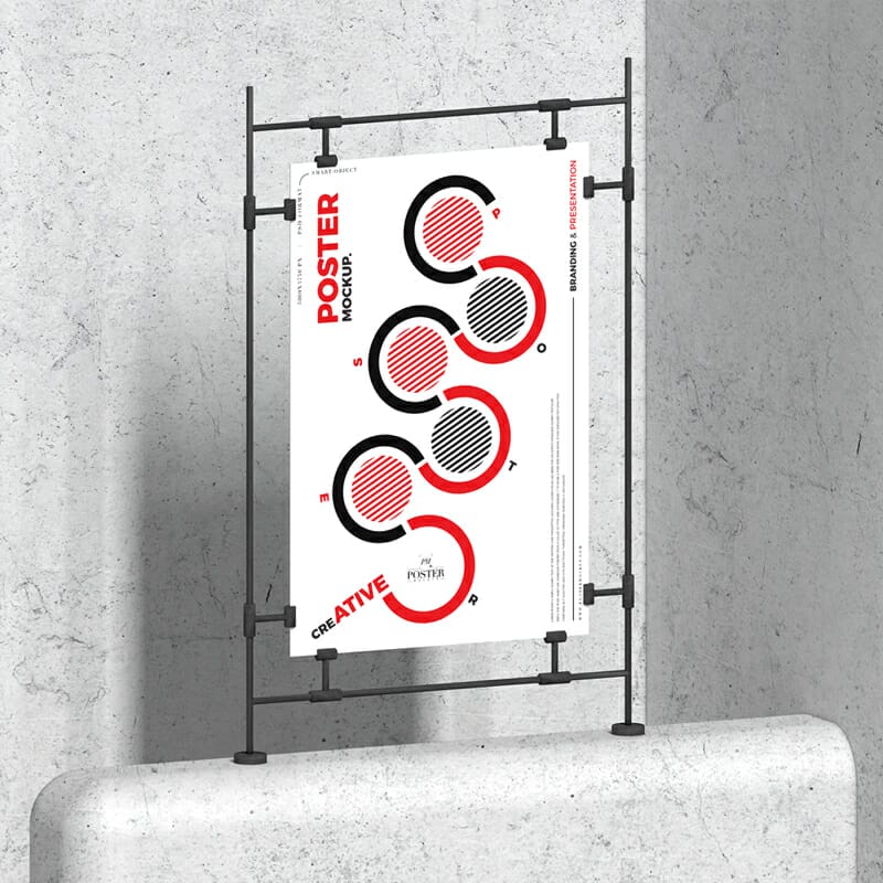 Modern Advertising Sandwiched Clasps Poster Mockup