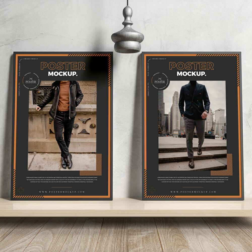 Modern Interior Framed Posters Mockup