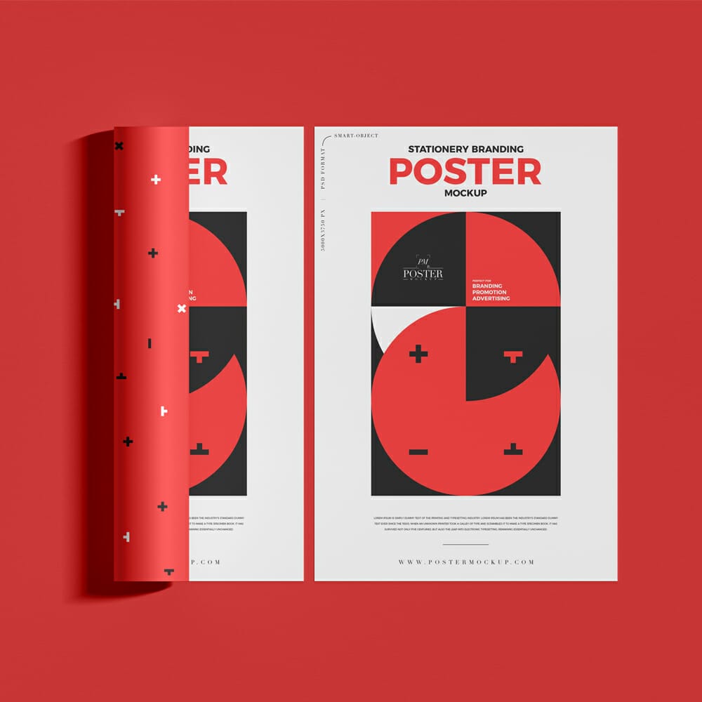 Modern Stationery Branding Poster Mockup