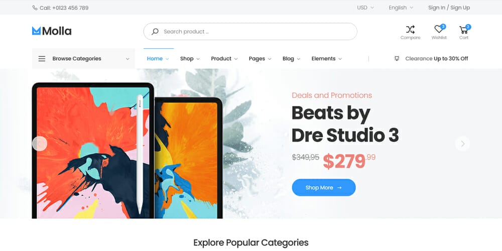 Free eCommerce Bootstrap Templates 15 Molla