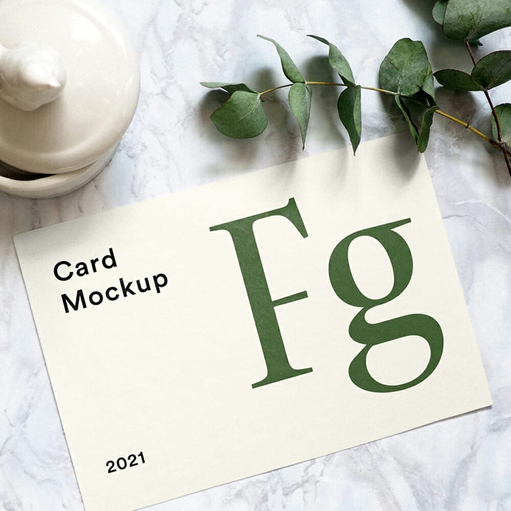 Paper Square Card PSD Mockup