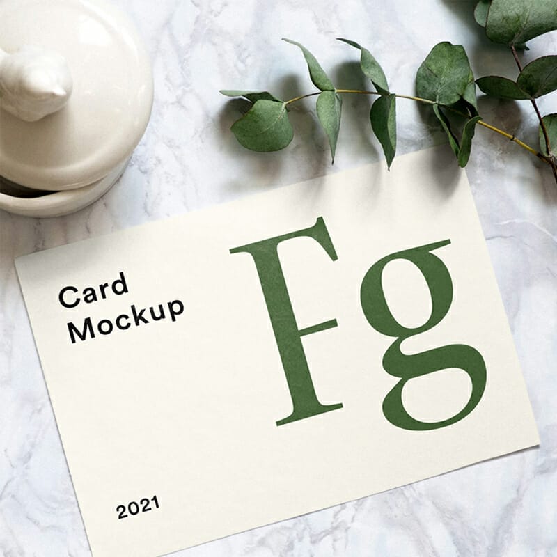 Paper Square Card PSD Mockup