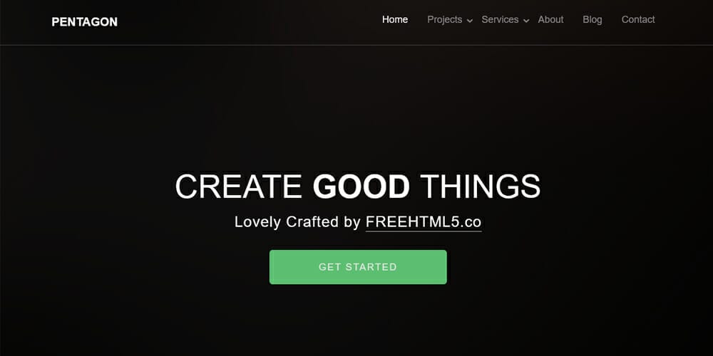 Free Bootstrap Portfolio Templates 64 Pentagon Website Template
