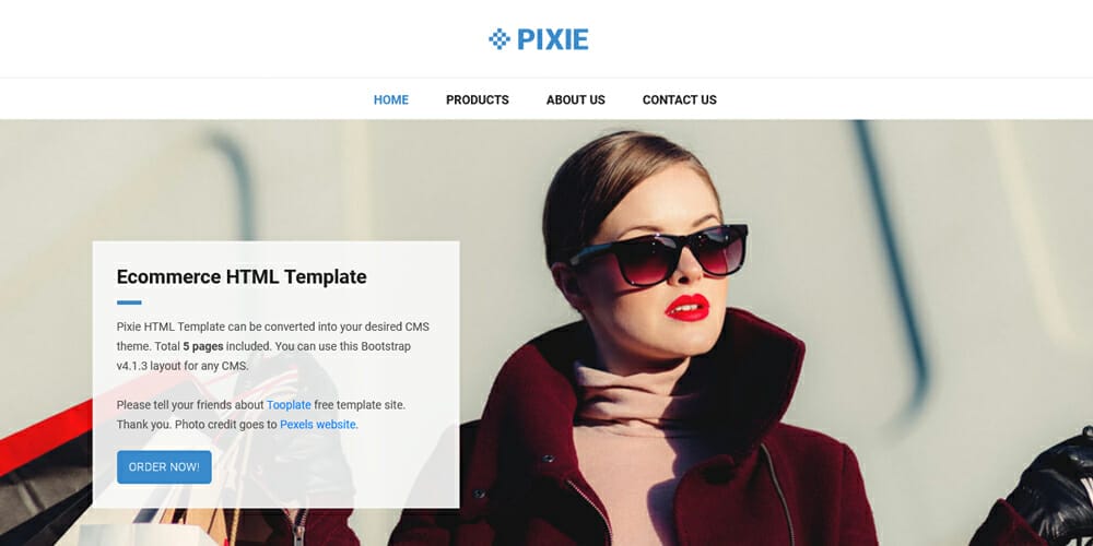 Free eCommerce Bootstrap Templates 64 Pixie Ecommerce Template