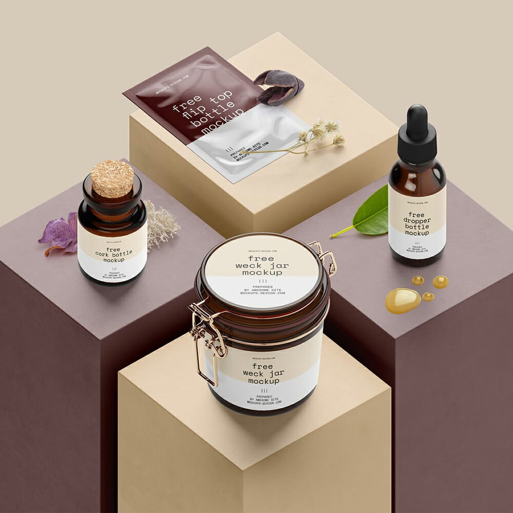 Podium With packaging Scene Creator Mockup