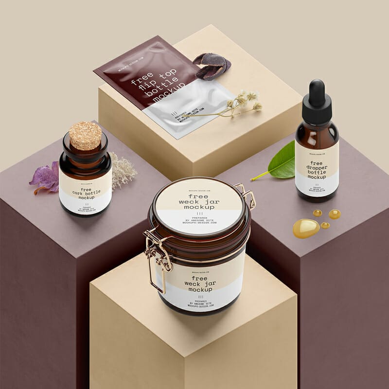 Podium With packaging Scene Creator Mockup