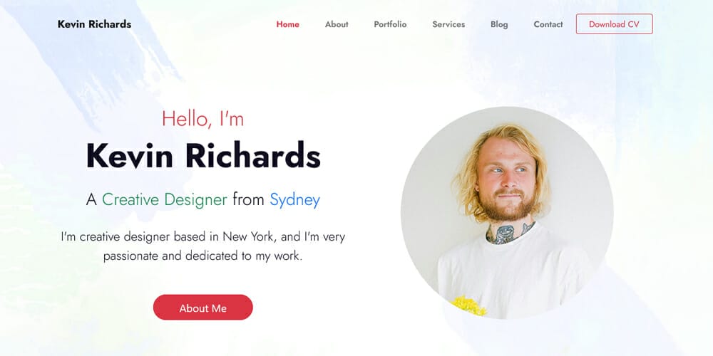 Free Bootstrap Portfolio Templates 69 Portfolio Home Page Design