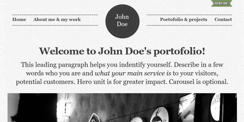 Free Bootstrap Portfolio Templates 94 Retro Doe Personal Template