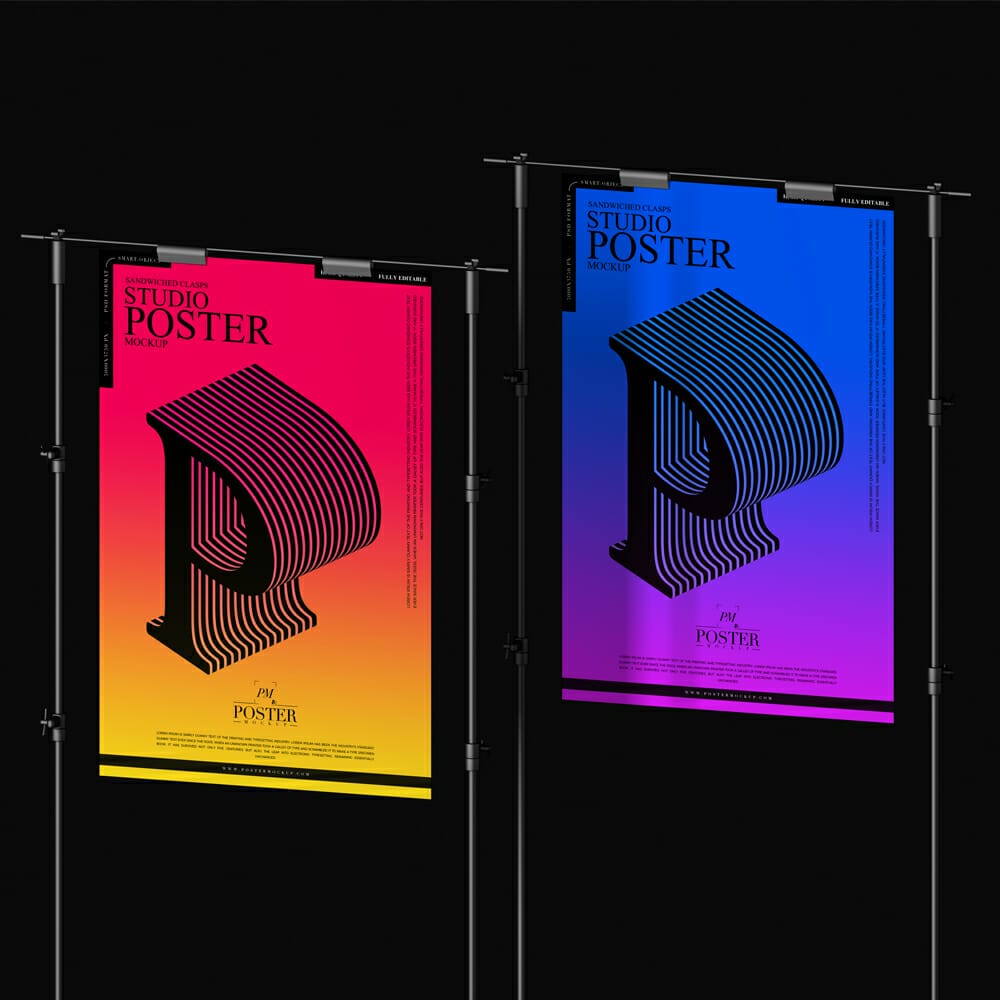 Sandwiched Clasps Studio Poster Mockup