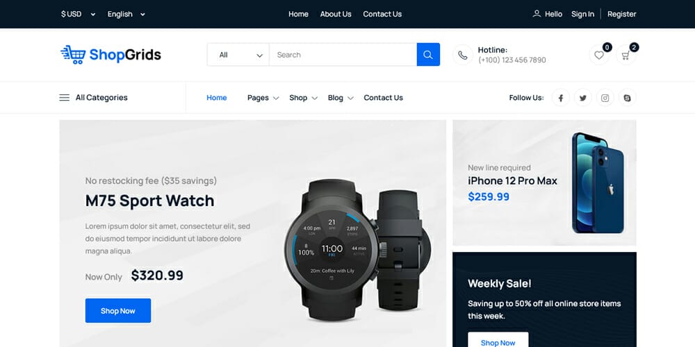 Free eCommerce Bootstrap Templates 36 Shopgrids