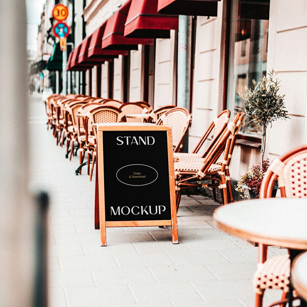 Simple Restaurant Stand Mockup