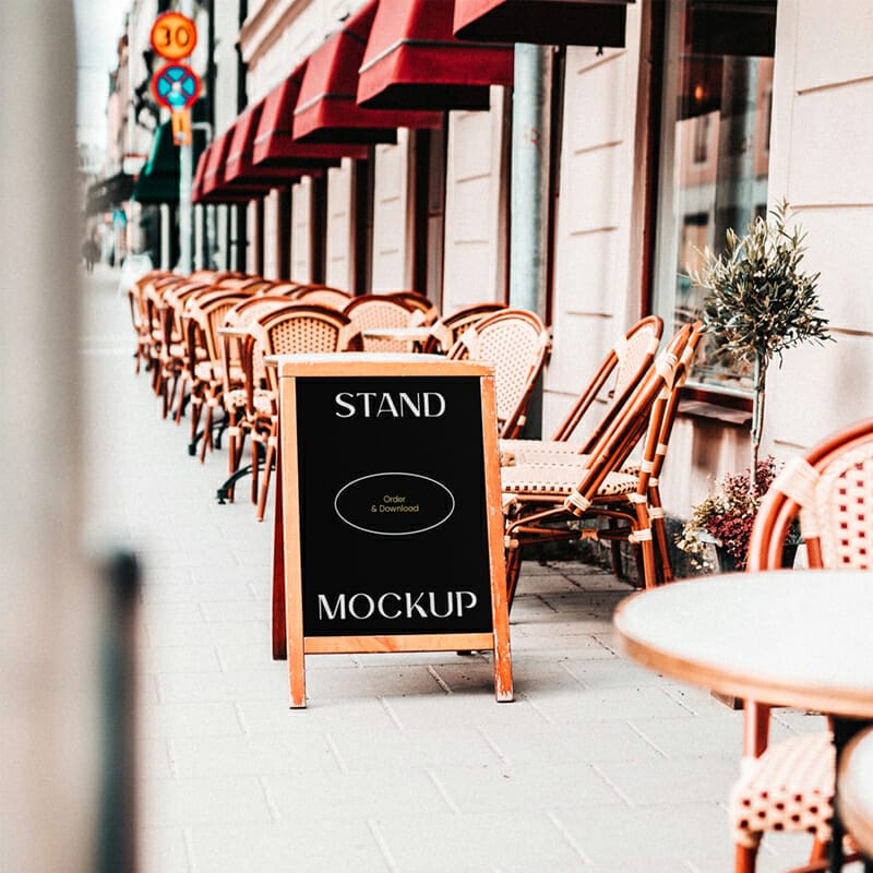 Simple Restaurant Stand Mockup