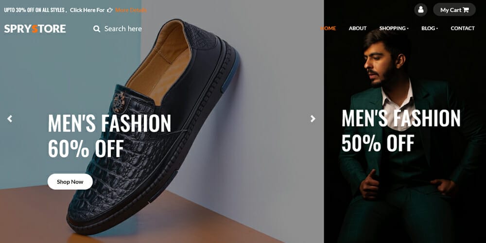 Free eCommerce Bootstrap Templates 8 Sprystore