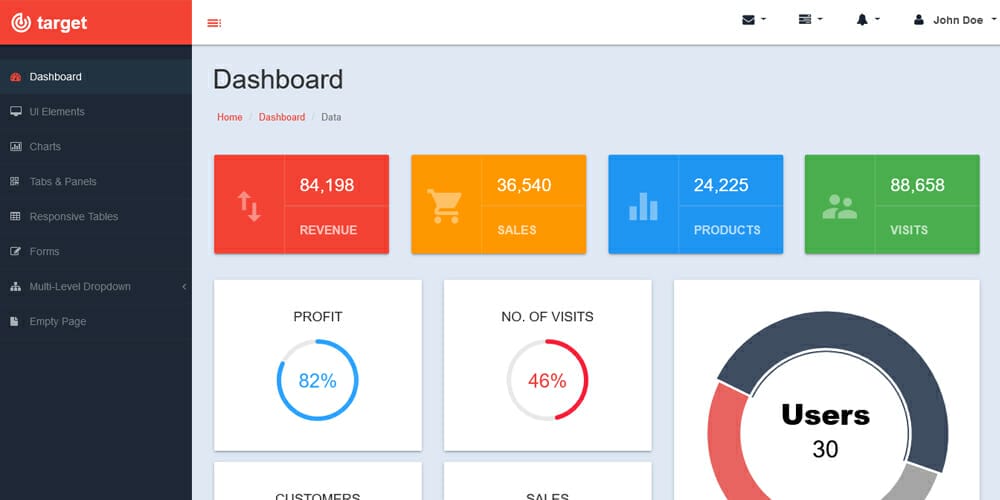 Target Responsive Bootstrap Admin Template
