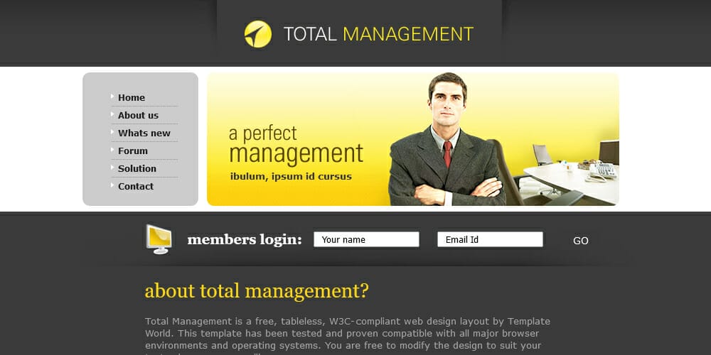 Free Bootstrap Portfolio Templates 93 Total-Management