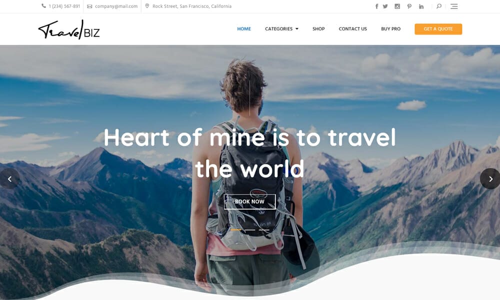 Travelbiz - Travel & Tour WordPress Theme