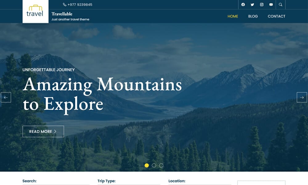 Travellable - Free WordPress Travel Blog Theme