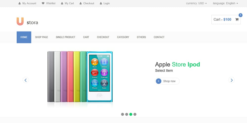 Free eCommerce Bootstrap Templates 62 Ustora