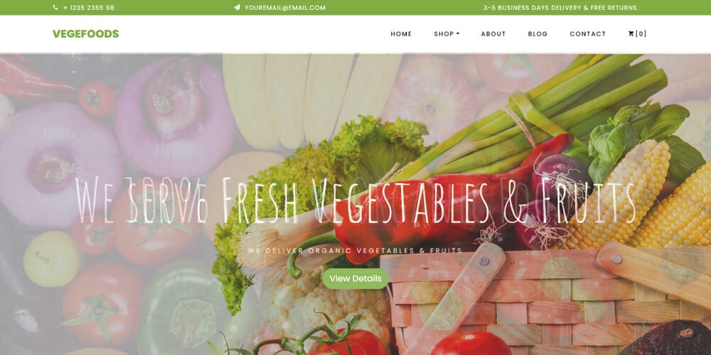 Top Free Grocery Store Bootstrap Templates 23 Vegefoods