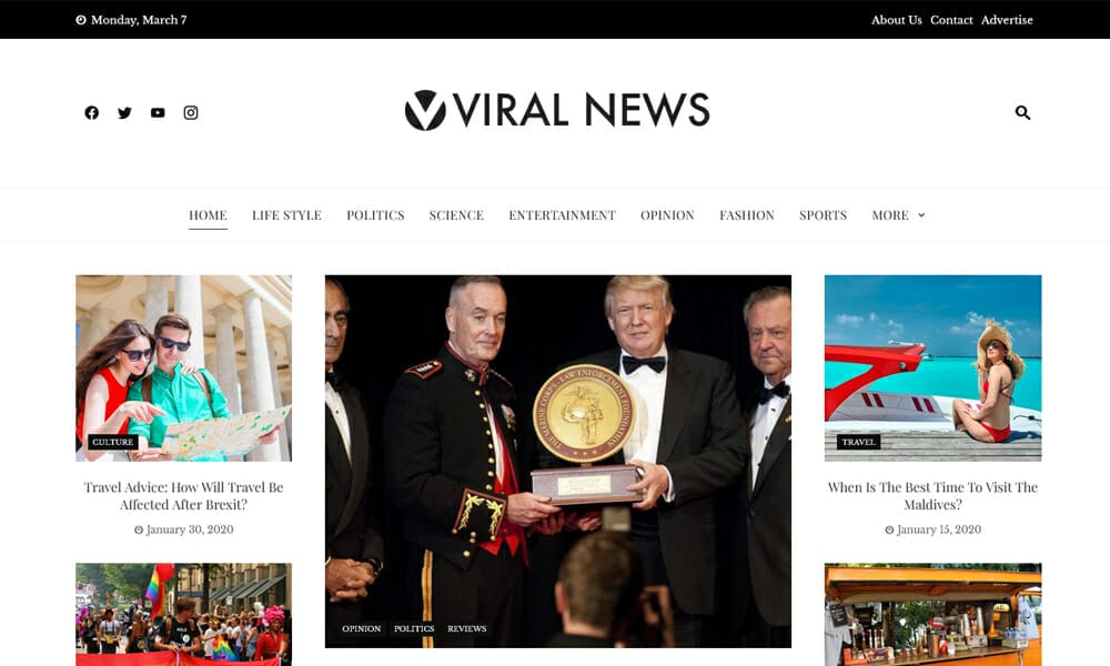 Viral News - Free WordPress magazine News Theme