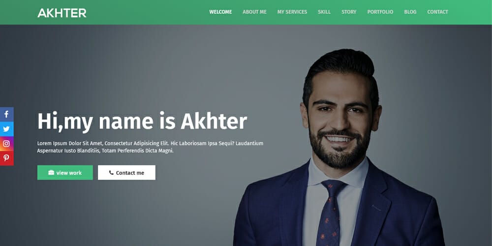 Free Bootstrap Portfolio Templates 36 Akhter