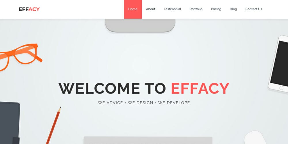 Free Bootstrap Portfolio Templates 28 Effacy