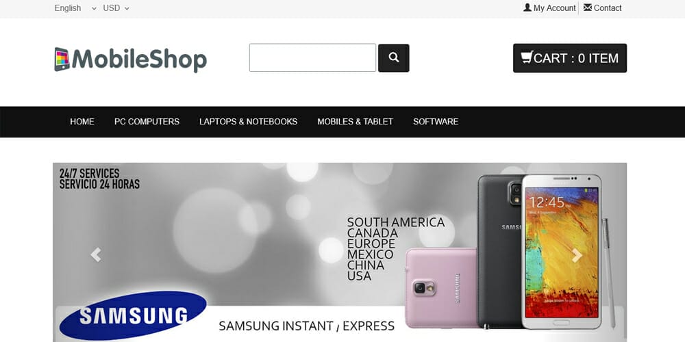 Free eCommerce Bootstrap Templates 45 zMobileShop