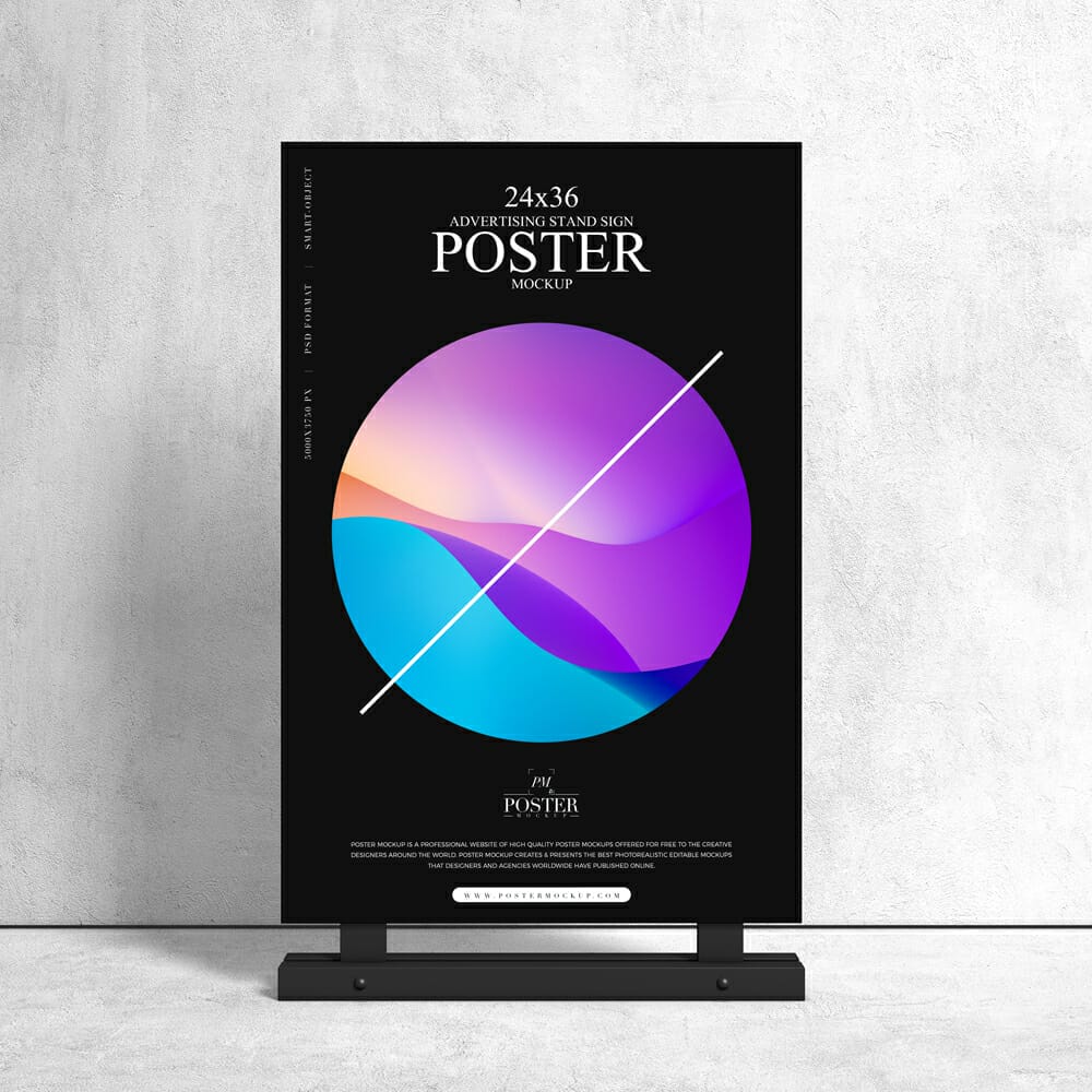 Advertising Stand 24×36 Sign Poster Mockup
