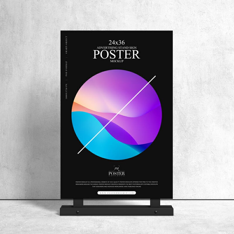 Advertising Stand 24×36 Sign Poster Mockup