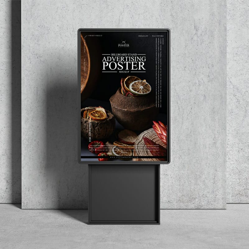 Billboard Stand Advertising Poster Mockup