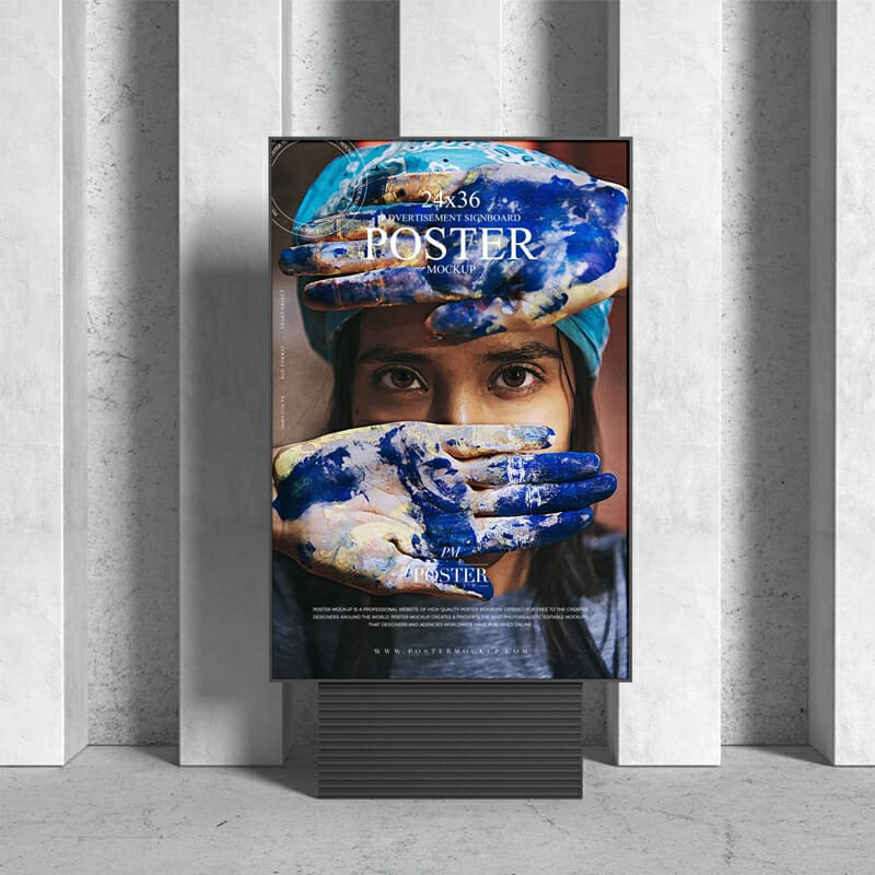 Brand Advertisement Signboard 24×36 Poster Mockup