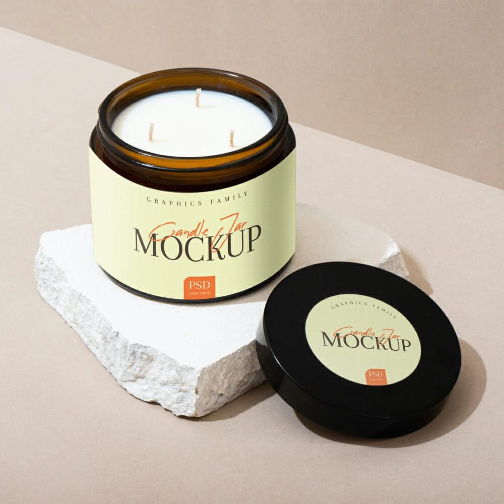 Candles Jar Label Design Mockup