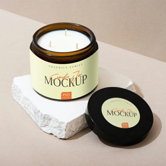 Candles Jar Label Design Mockup