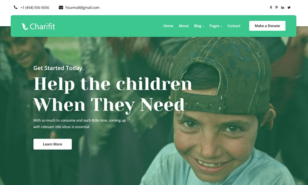 Charifit - Free Bootstrap 4 HTML5 Donation Website Template