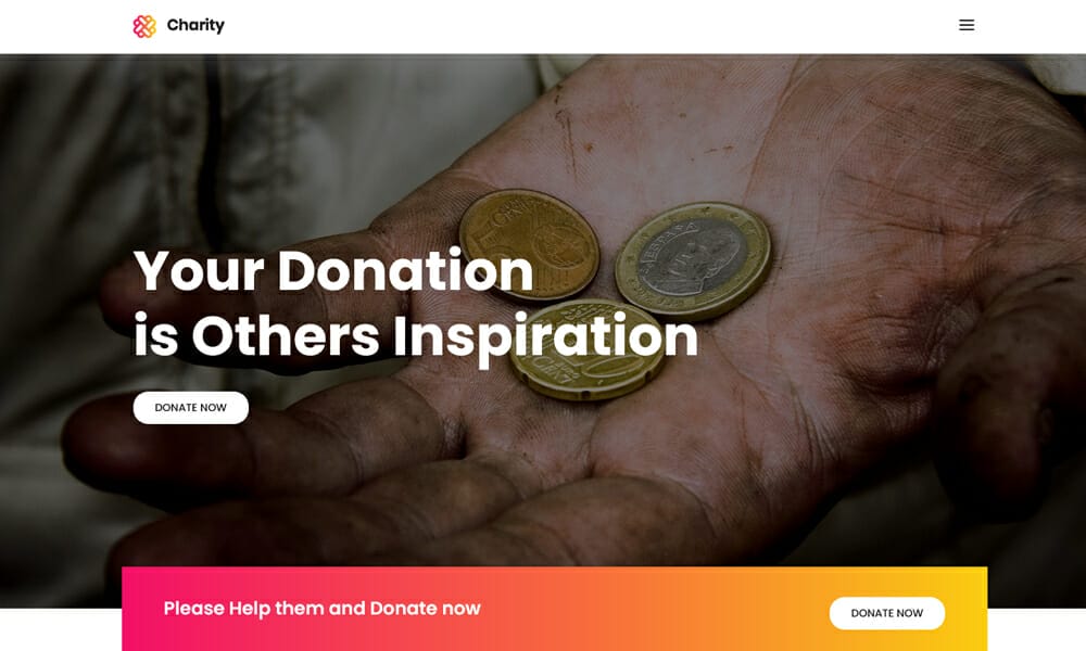 Charity - One Page Free HTML5 Charity Responsive Website Template