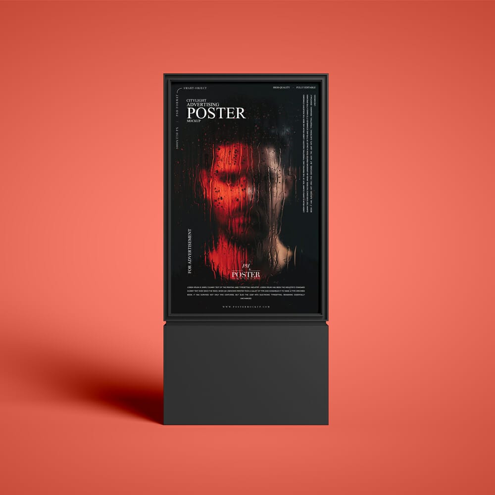 Citylight Advertising Poster Mockup
