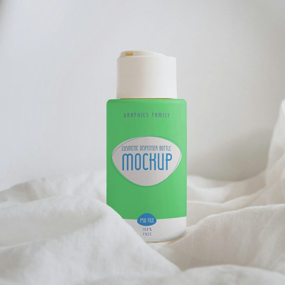 Cosmetics Dispenser Bottle Design Mockup